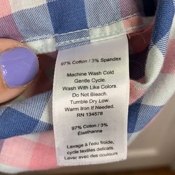 Vineyard Vines Button Down Gingham Plaid Slim Fit Longshore Shirt M-105 Sz S - Picture 7 of 8